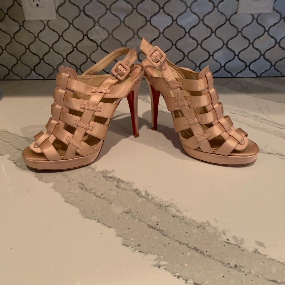 Authentic Christian Louboutin Blush Cage Heel